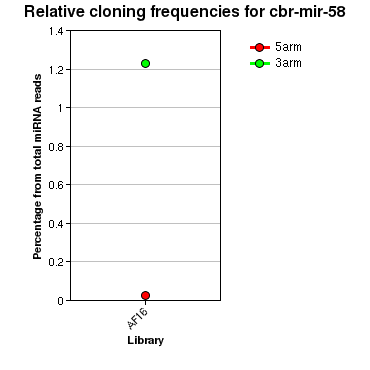 cbr-mir-58 relative cloning frequencies
